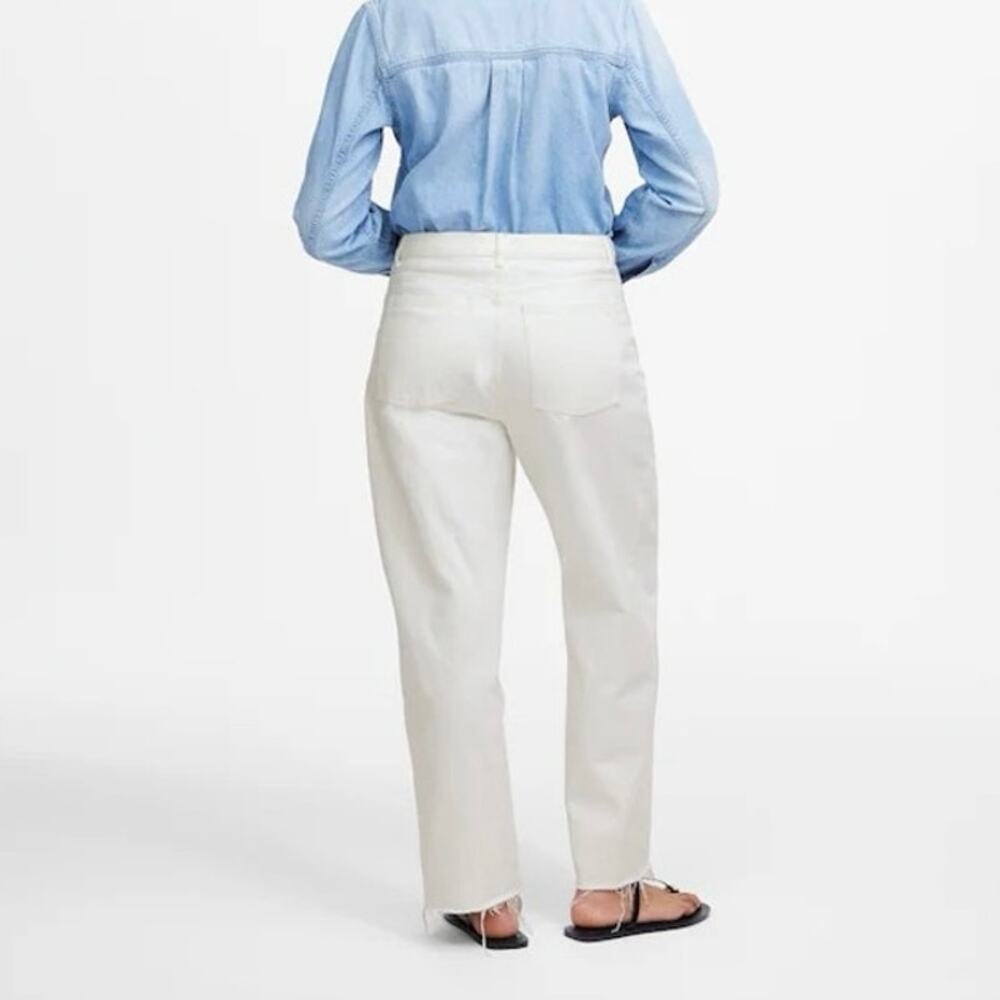 NWT Madewell The Curvy Pieced Barrel-Leg Jean Relaxed Fit In Tile White Size 30 - Picture 3 of 12
